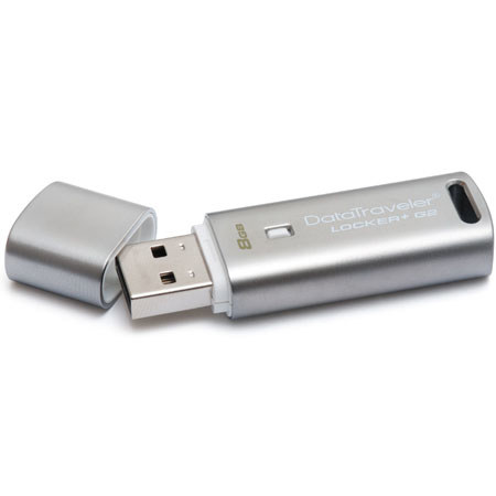 Kingston Technology DTLPG2/8GB, 8GB DataTraveler Locker+ G2 USB Flash Drive
