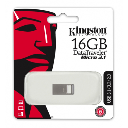Kingston Technology 16GB DataTraveler Micro 3.1 Metal USB 3.1 Flash Drive