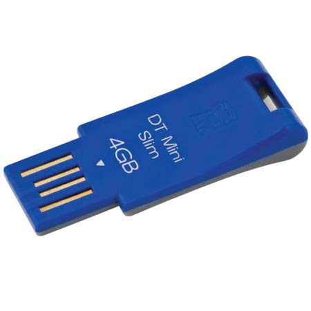Kingston Tech DTMSB/4GB DataTraveler Mini Slim, Blue