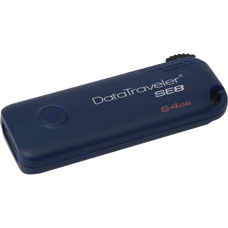 Kingston Technology DataTraveler SE8 64GB USB 2.0 Flash Drive, Dark Blue