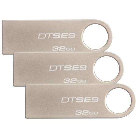Kingston Technology DataTraveler SE9 32GB USB Flash Drive, 3-Pack