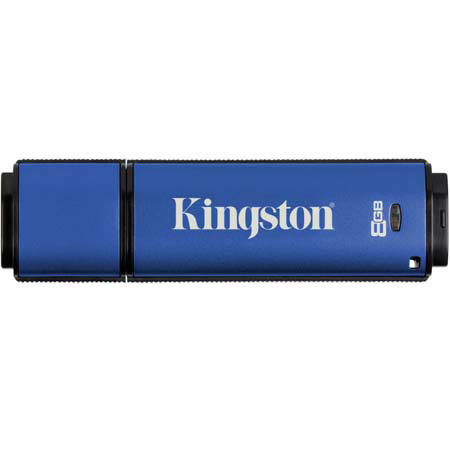 Kingston Technology Data Traveler Vault, 8GB Flash Drive with 256bit AES Hardware-Based Encryption - USB 2.0