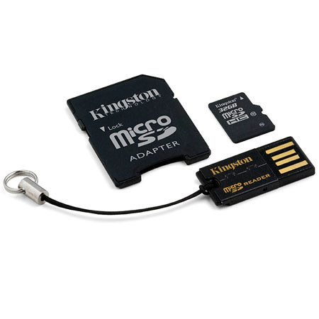 Kingston Technology 32GB Class 10 MicroSD Memory Card + SD Adapter & USB Reader