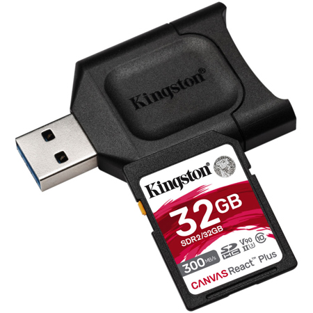 Kingston Technology Canvas React Plus 32GB SDHC Memory Card with SD Adapter