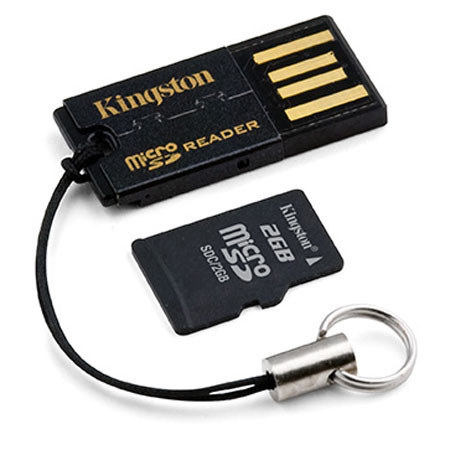 Kingston MRG2SDC2GB 2GB microSDHC Card with USB Reader