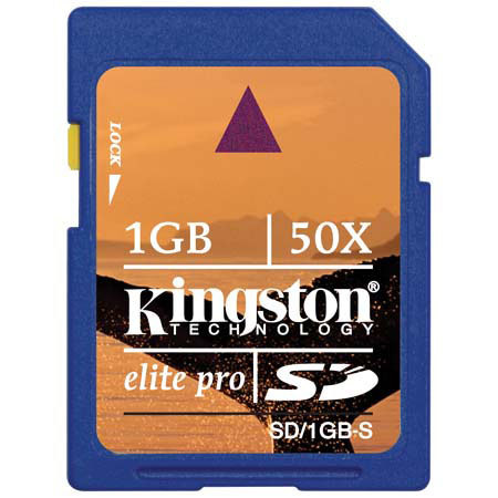 Kingston Technology 1 GB, 50x Elite Pro Secure Digital (SD) Memory Card #SD1GBS