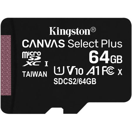 Kingston Technology Canvas Select Plus 64GB microSDXC UHS-I Class 10 Memory Card