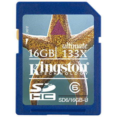 Kingston SD616GBU 16GB Class 6 SDHC Memory Card