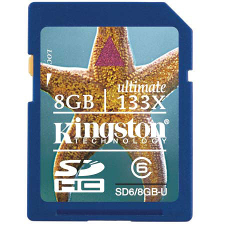 Kingston SD68GBU 8GB Class 6 SDHC Memory Card