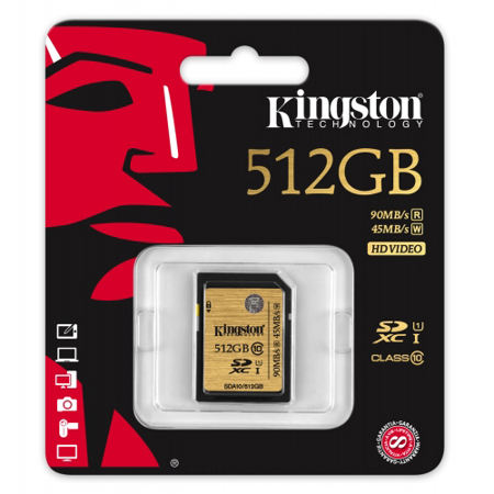 Kingston 512GB Class 10 UHS-I SDHC Memory Card