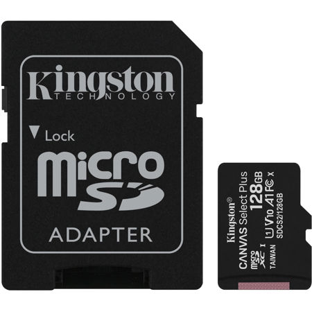 Kingston Technology Canvas Select Plus 128GB microSDXC Memory Card w/ SD Adapter