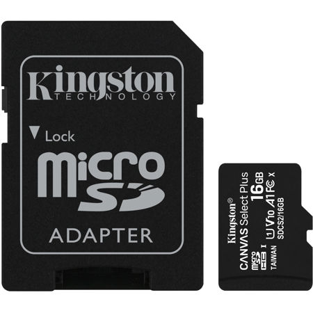 Kingston Technology Canvas Select Plus 16GB microSDHC Card, SD Adapter, 2-Pack