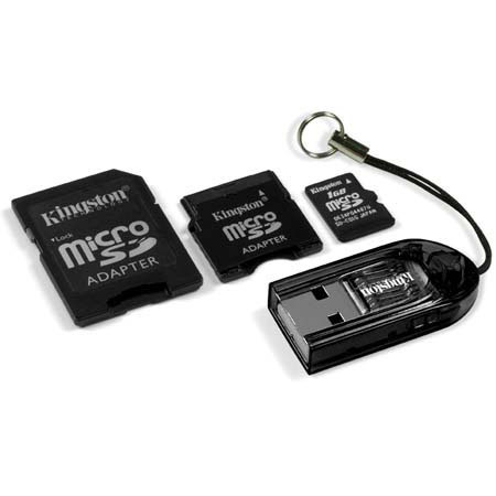 Kingston Technology Kingston 1 GB Mobility/Multi Kit, with 1 GB microSD card, 3 adapters & USB microSD card reader