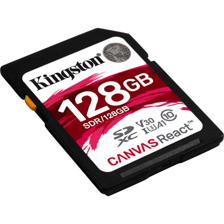 Kingston Technology Canvas React 128GB UHS-I Class 10 U3 V30 A1 SDXC Card