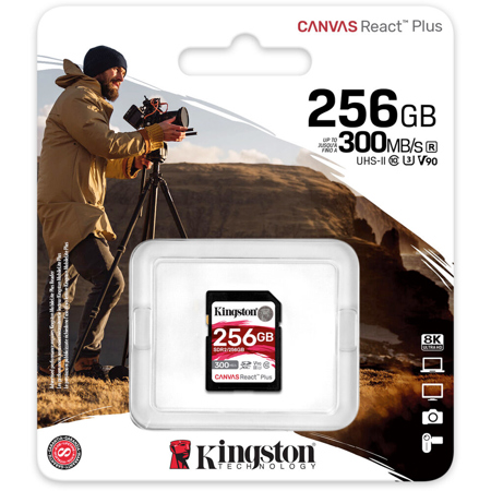 Kingston Technology Canvas React Plus 256GB SDXC UHS-II Memory