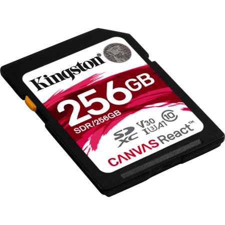 Kingston Technology Canvas React 256GB UHS-I Class 10 U3 V30 A1 SDXC Card