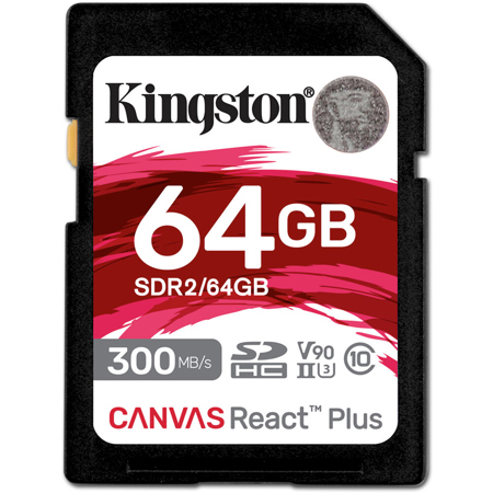 Kingston Technology Canvas React Plus 64GB SDXC UHS-II Memory Card