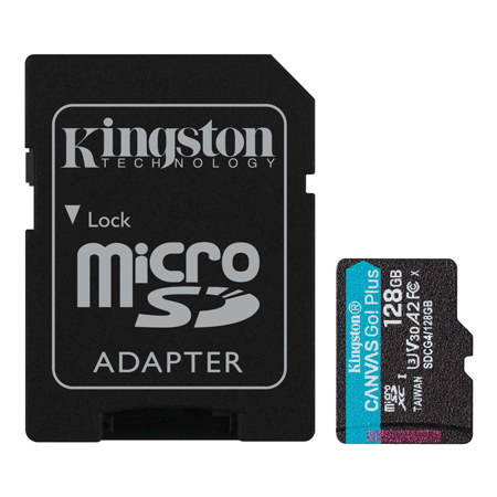 Kingston Technology Canvas Go! Plus UHS-I microSDXC Memory Card With SD Adapter 128GB