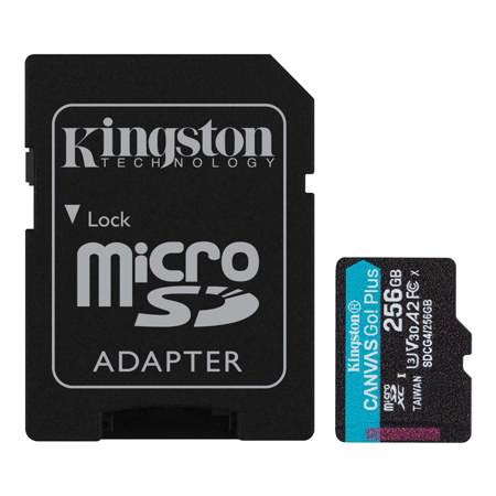 Kingston Technology Canvas Go! Plus UHS-I microSDXC Memory Card With SD Adapter 256GB