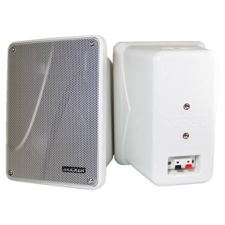 Kicker KB6000 Full-Range Indoor/Outdoor Speakers, Pair, White
