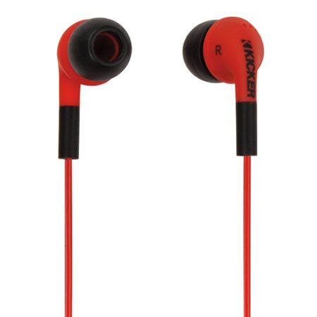 Kicker Flow Noise Isolation In-Ear Monitors, Red