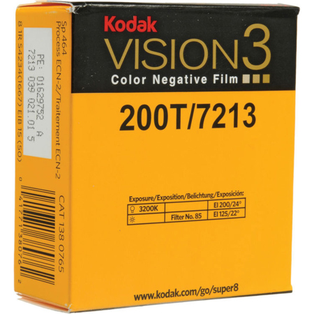 Kodak VISION3 200T/7213 Color Negative Film, SP464 Super 8