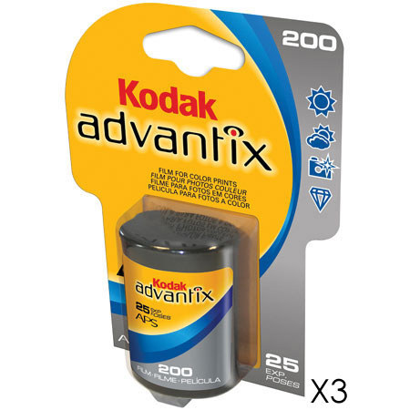 Kodak Advantix 200 Color Neg Film, ISO 200, #AB-25,3 Pk