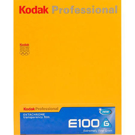 Kodak 1618081 E100G Color Slide Film, 4x5in, 10