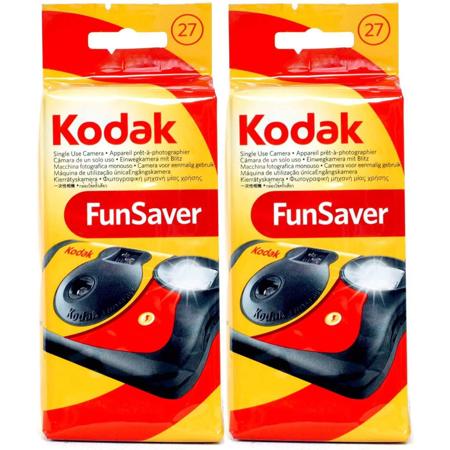 Kodak Fun Saver 35mm One-Time-Use Disposable Camera with Flash, 27 Exposures, 2-Pack