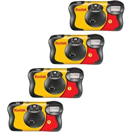 Kodak Fun Saver 35mm One-Time-Use Disposable Camera with Flash, 27 Exposures, 4-Pack