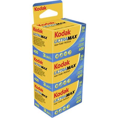 Kodak Kodacolor Ultra Max 400 GC Color Negative Film ISO 400, 35mm Size, 36 Exposure, 3-Pack