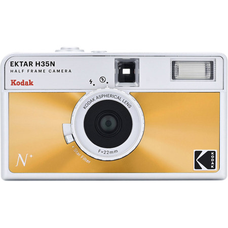 Kodak EKTAR H35N Half Frame Film Camera with Built-In Star Filter Glazed Orange