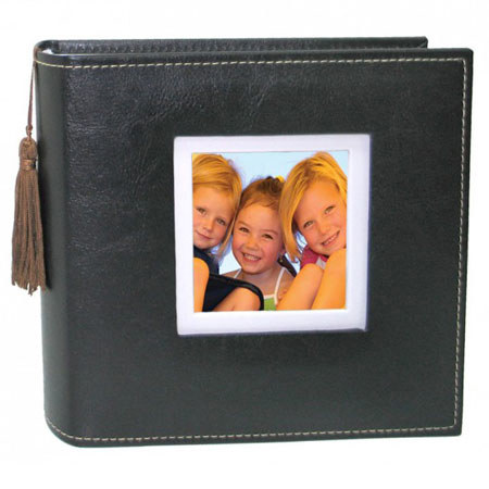 Kleer-Vu Photo/Memo Album, Leatherette, Black, 100-4x6