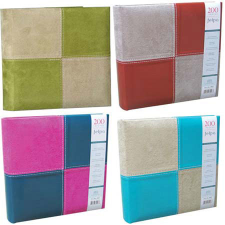 Kleer-Vu Photo / Memo Album, Suede Squares Collection, Duo-Color Brown, Holds 200 4x6" Photos, 2 Per Page.