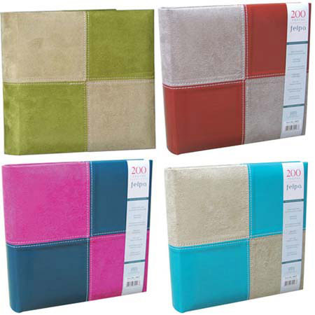 Kleer-Vu Photo / Memo Album, Suede Squares Collection, Duo-Color Sage, Holds 200 4x6" Photos, 2 Per Page.