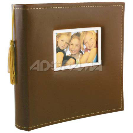 Kleer-Vu Photo/Memo Album,Leatherette, Brown, 200-4x6