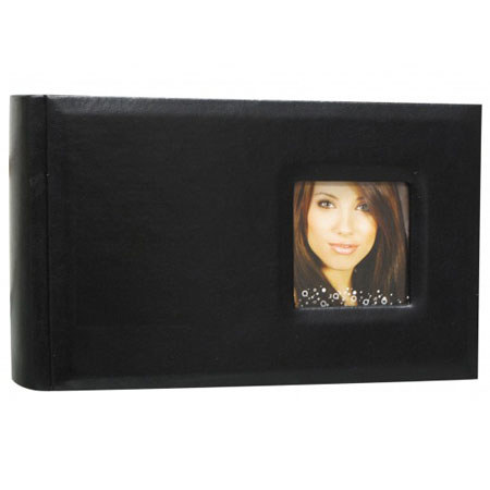Kleer-Vu Euro Spec Leatherette Bookbound Album, Holds 100 4x6" 1-Up Photo, Black