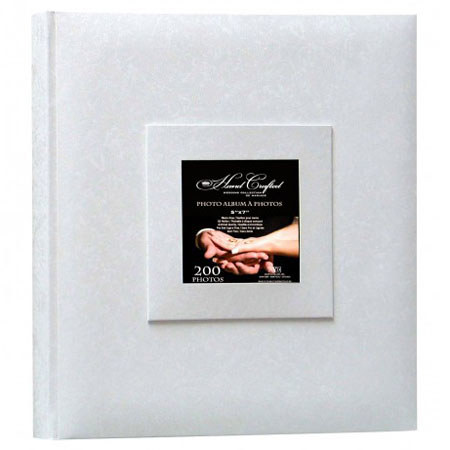 Kleer-Vu Photo/Memo Album w/Window Wedding Moire Collection 200 5x7 2pp -White