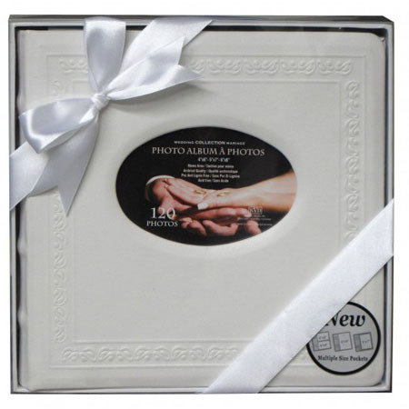 Kleer-Vu Wedding Album, Leatherette Bookbound, Holds 120 4x6" 2-Up Photos, Red