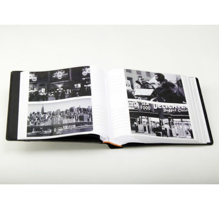Kleer-Vu Avanti Collection Leather Album, BookBound Slip in with Black inside lining, for 200 4 x 6" Photos 2 Per Page, Color: Black / Brown.