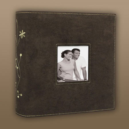 Kleer-Vu Photo Sueded Microfiber Album, Holds 200 4x6" Photos, 2 Per Page, Brown