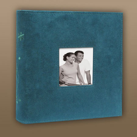 Kleer-Vu Photo Sueded Microfiber Album, Holds 200 4x6" Photos, 2 Per Page, Aqua