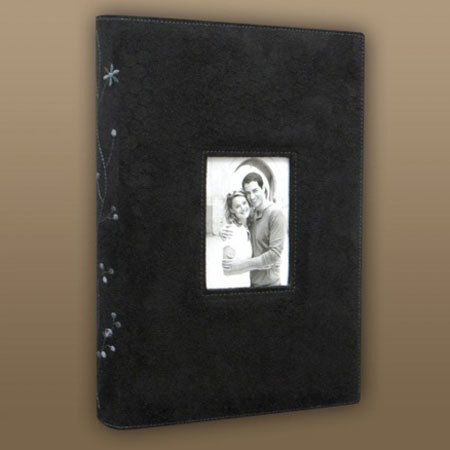 Kleer-Vu Photo Sueded Microfiber Album w/Window, Holds 300 4x6" photos -Black