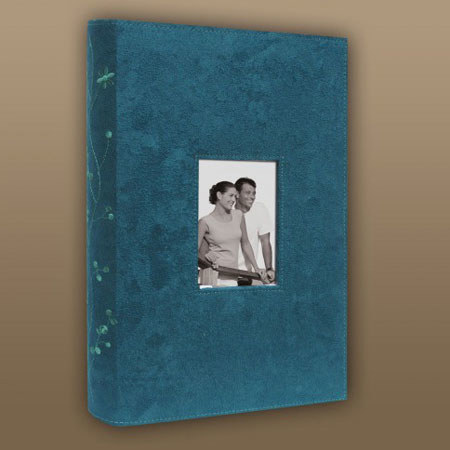 Kleer-Vu Photo Sueded Microfiber Album, Holds 300 4x6" Photos, 3 Per Page, Aqua