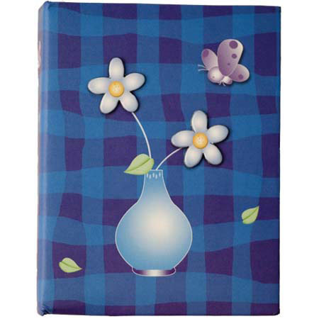 Kleer-Vu Photo Album, Kate Summer Collection, Blue, Holds 200 4x6" Photos, 2 Per Page.