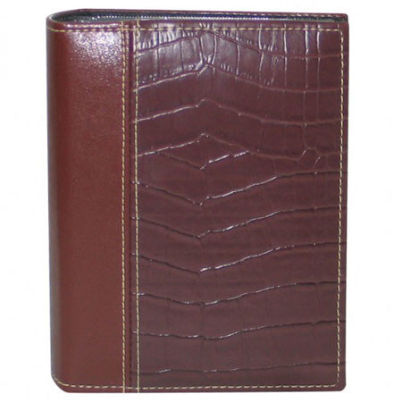 Kleer-Vu Croco Leatherette Weldbound Album, Holds 100 4x6" 1-Up Photos, Color: Brown.