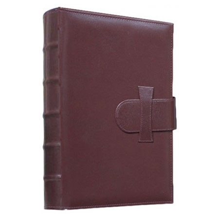 Kleer-Vu Photo / Capri Leather Album with Front Closure Band Cover, Holds 300 4x6" Photos, 3 Per Page. Color: Burgundy.