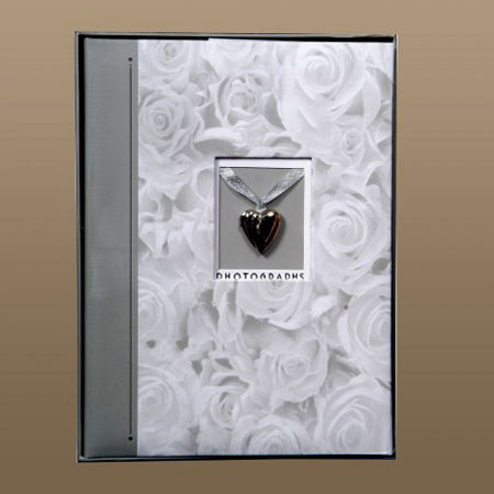 Kleer-Vu Photo/Memo Album, Wedding Moire, White,304-4x6