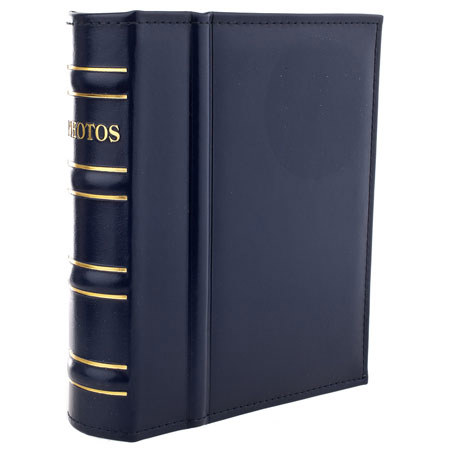 Kleer-Vu Leather Leatherette Weldbound Album, Holds 100 5x7" 1-Up Photos, Blue
