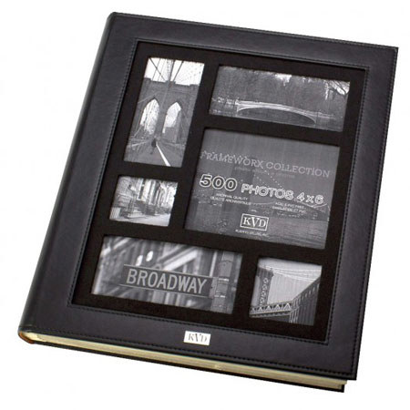 Kleer-Vu Frameworx Collection leatherette Album, 900 4x6 Photos - Black